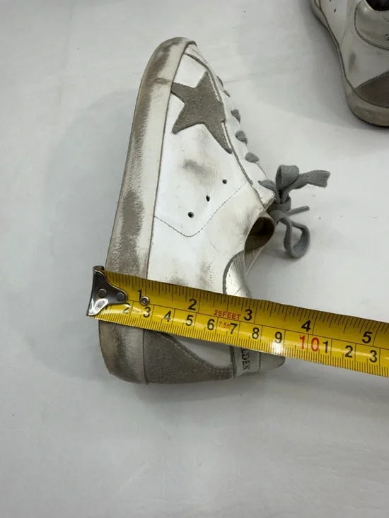 Golden Goose Deluxe Brand Super-Star sneakers in a white and silver colorway. - Picture 6 of 8